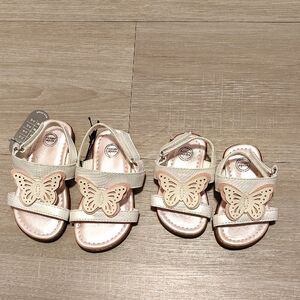 Girls' White And Pink Butterfly Sandals - Kids